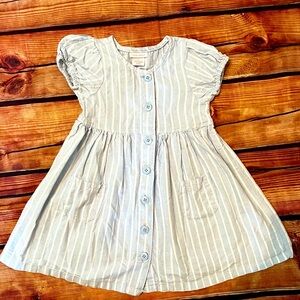 4t Pinstripe chambray dress